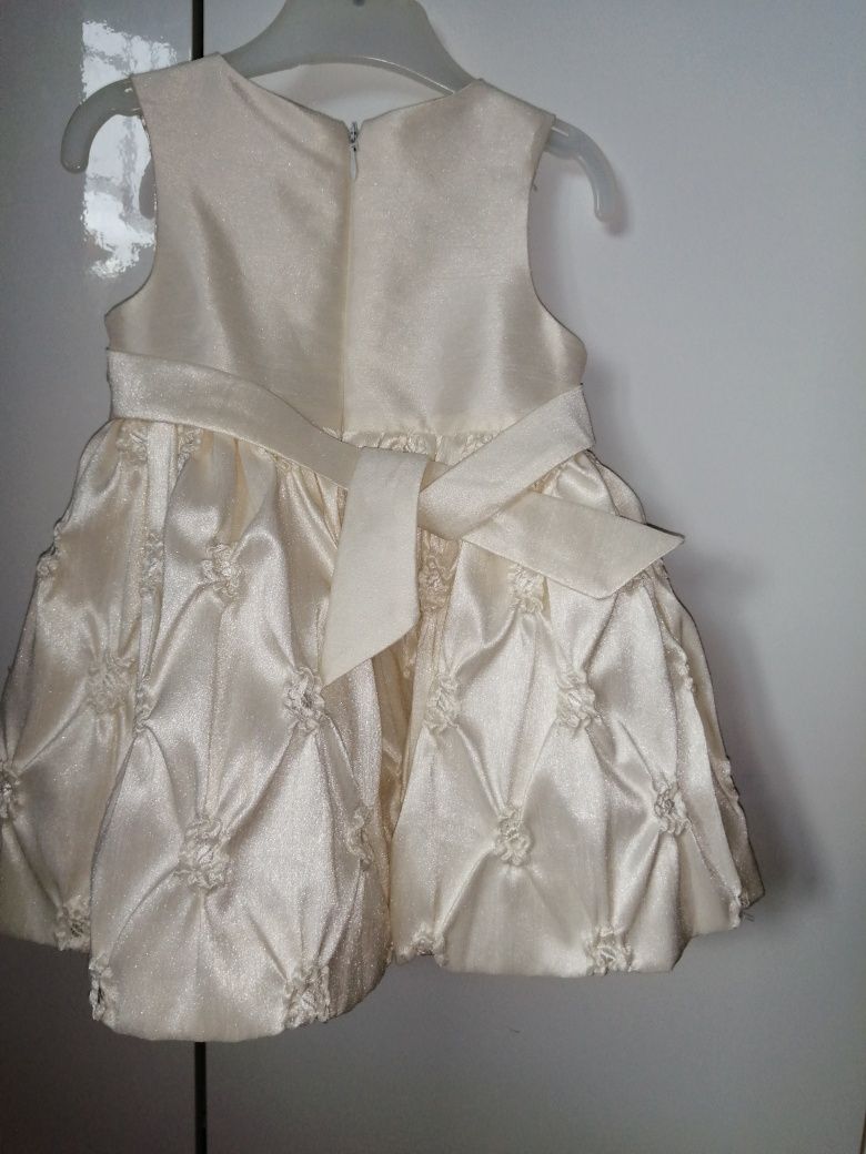 Sukienka chrzest cinderella rozm 18 m-cy 74 80 ecry buciki coolclub