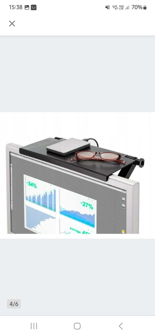 Półka nakładana na monitor