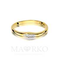 Złoty pierścionek zaręczynowy 585 (14K) z brylantami 0,02ct roz. 21