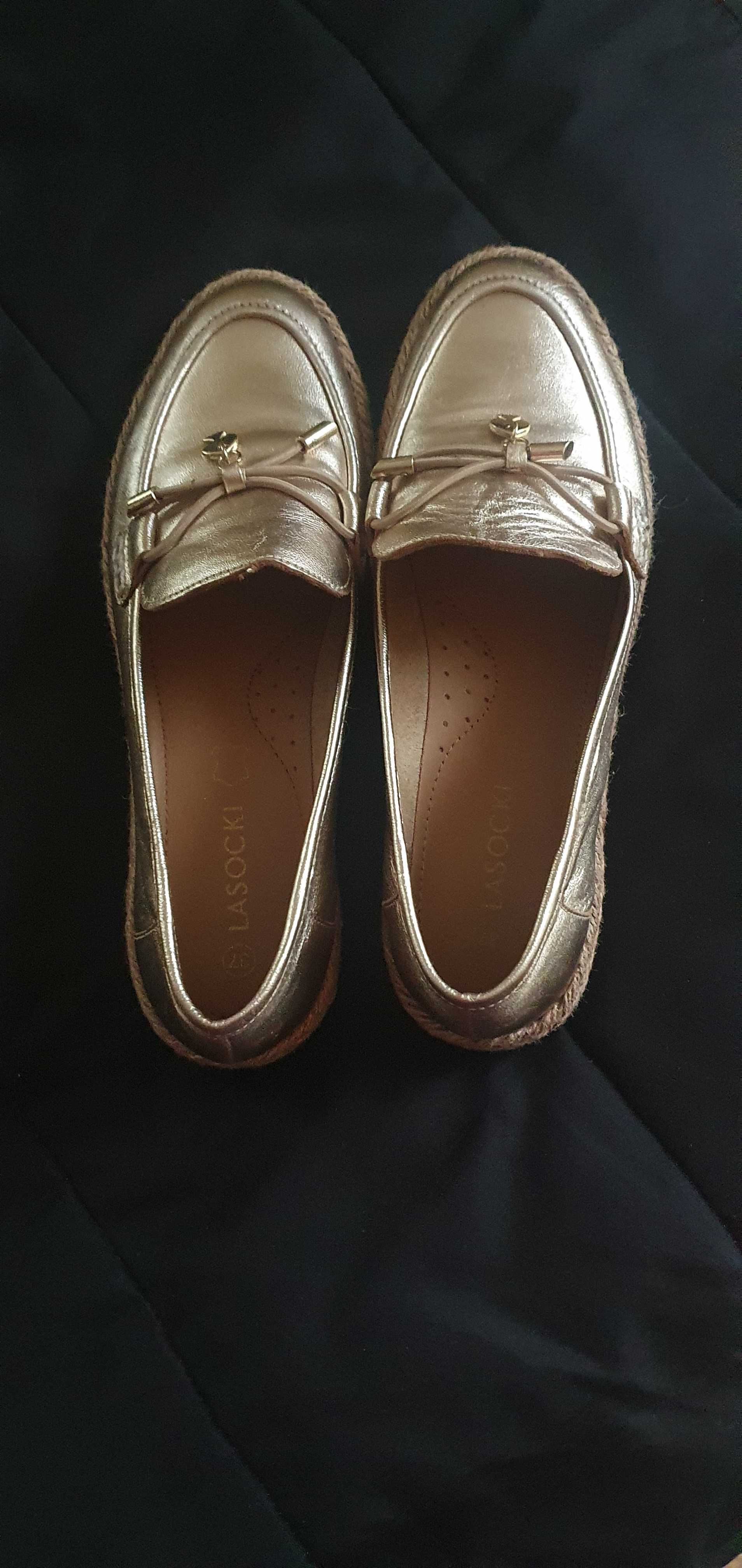 Skórzane loafersy Lasocki 37