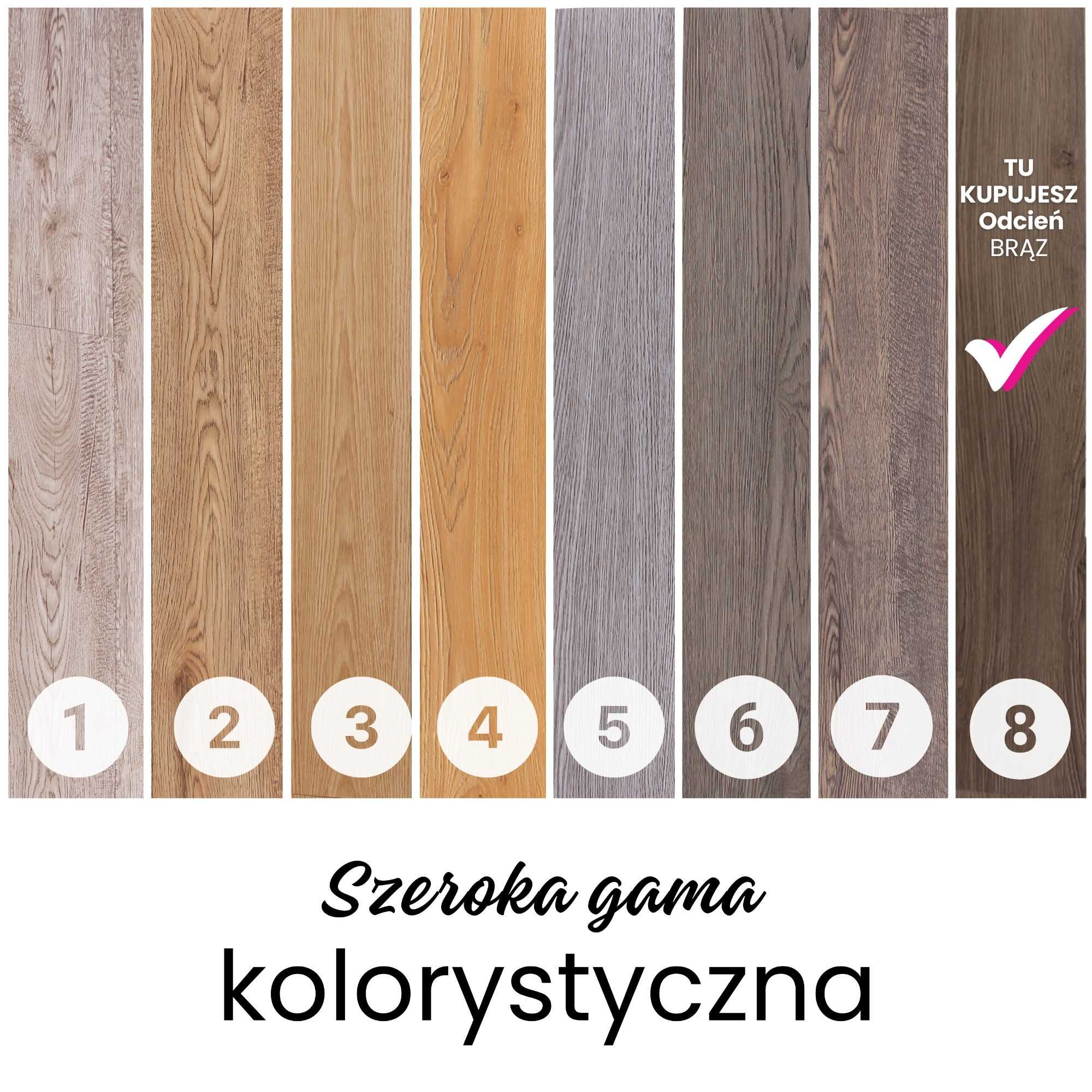 Panele Winylowe Brąz Dąb 5 m² Naklejki Deski Podłogowe jak Drewno 7-05