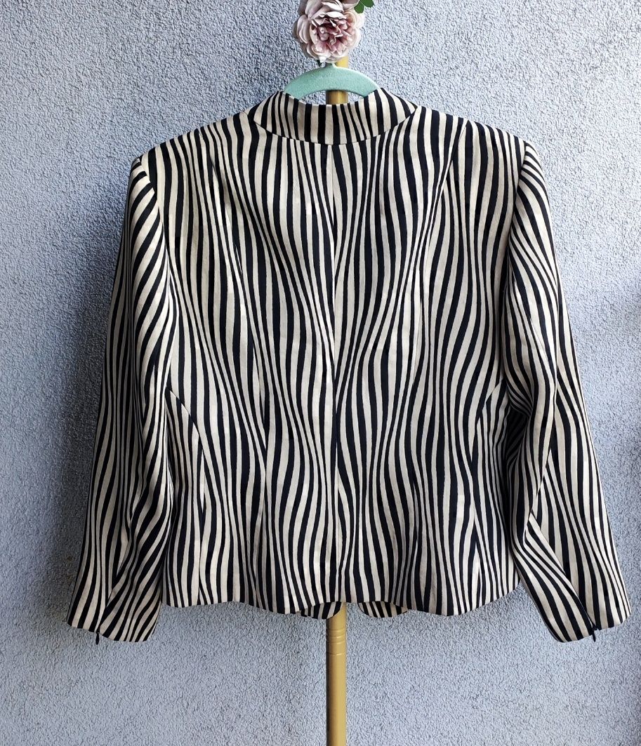 Żakiet marynarka damska biust 48 x 2 M L zebra zamek vintage lata 90