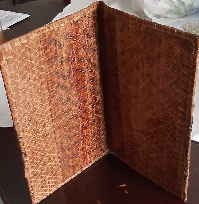 Carteira em pele de cobra