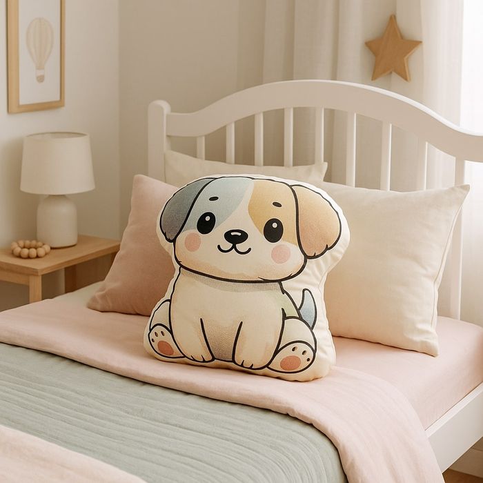 Poduszka dekoracyjna wzór Piesek 38x28 cm plusz miękka przytulanka