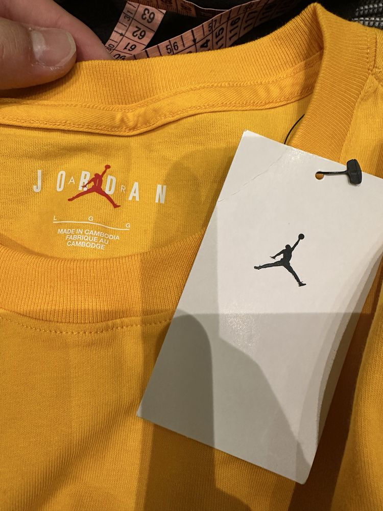 Air Jordan koszulka żółta z nadrukiem z krótkim rękawem nowa