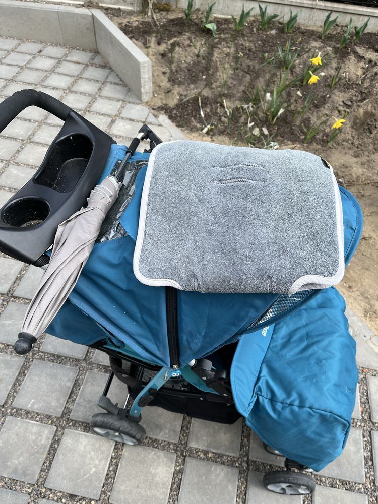 Baby design wòze spacerowy spacerowka + parasol szary turkusowy