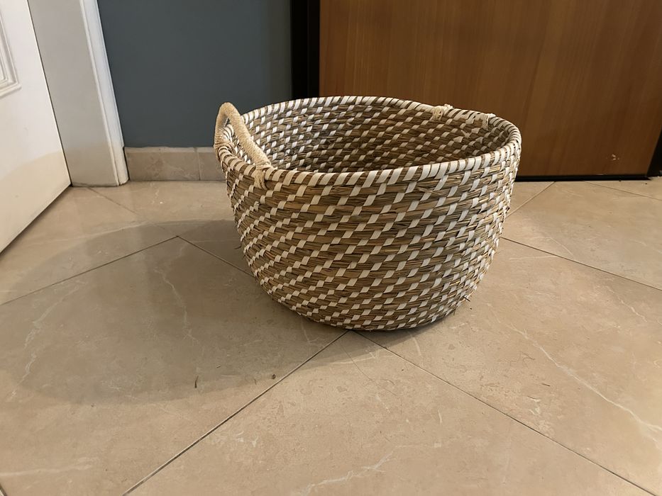 Conjunto de Cestas Decorativas em Palha Natural
