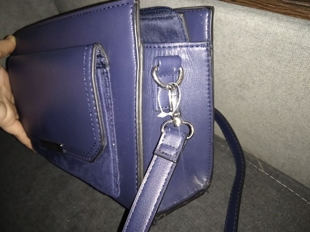 женская сумка,клатч синего цвета.
