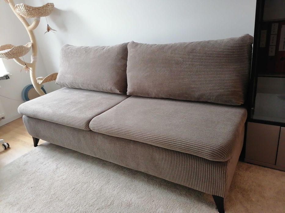 Nowa kanapa nieużywana sztruksowa rozkładana