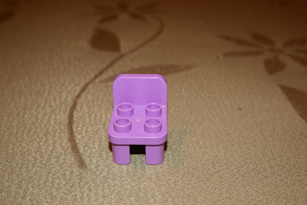 Lego Duplo klocek klocki krzesło fotel stołek fioletowe do dom domek