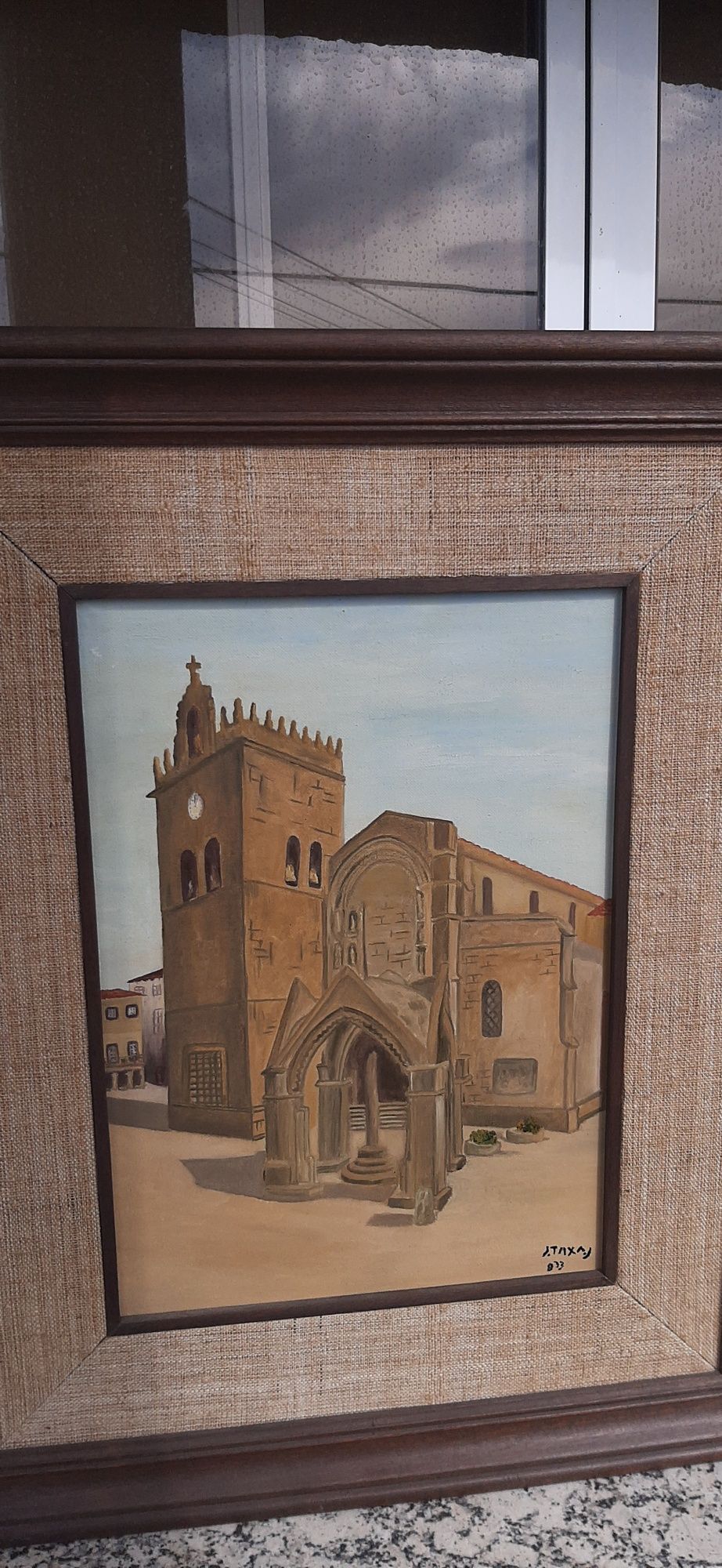 Magnífica Pintura óleo Sobre Madeira  Igreja  da Senhora