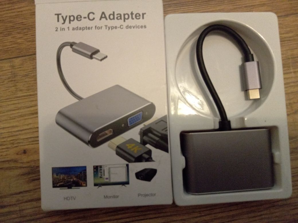 Adapter konwerter 4K USB 3.1 typu C Thunderbolt 3 USB C do HDMI VGA