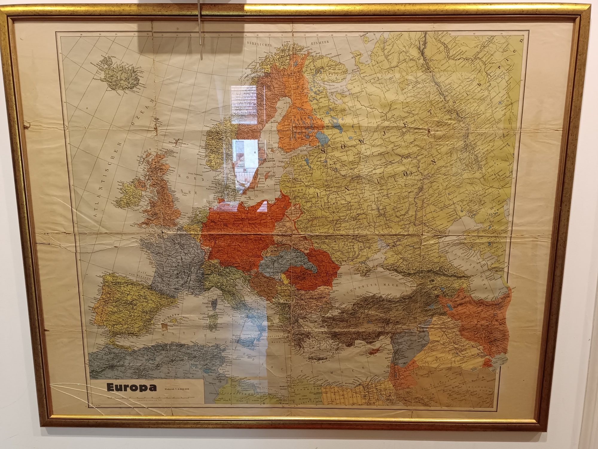 Stara Mapa Europy 1942