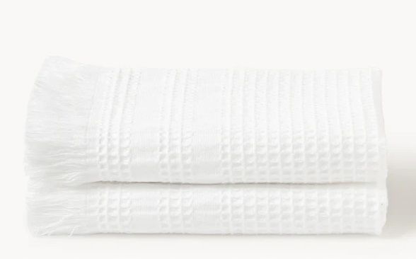 Ręcznik z piki waflowej Yara białe 2 x 30 x30 cm
