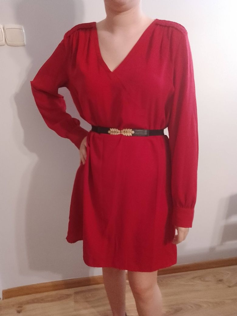 Sukienka h&m 44 czerwona stan idealny
