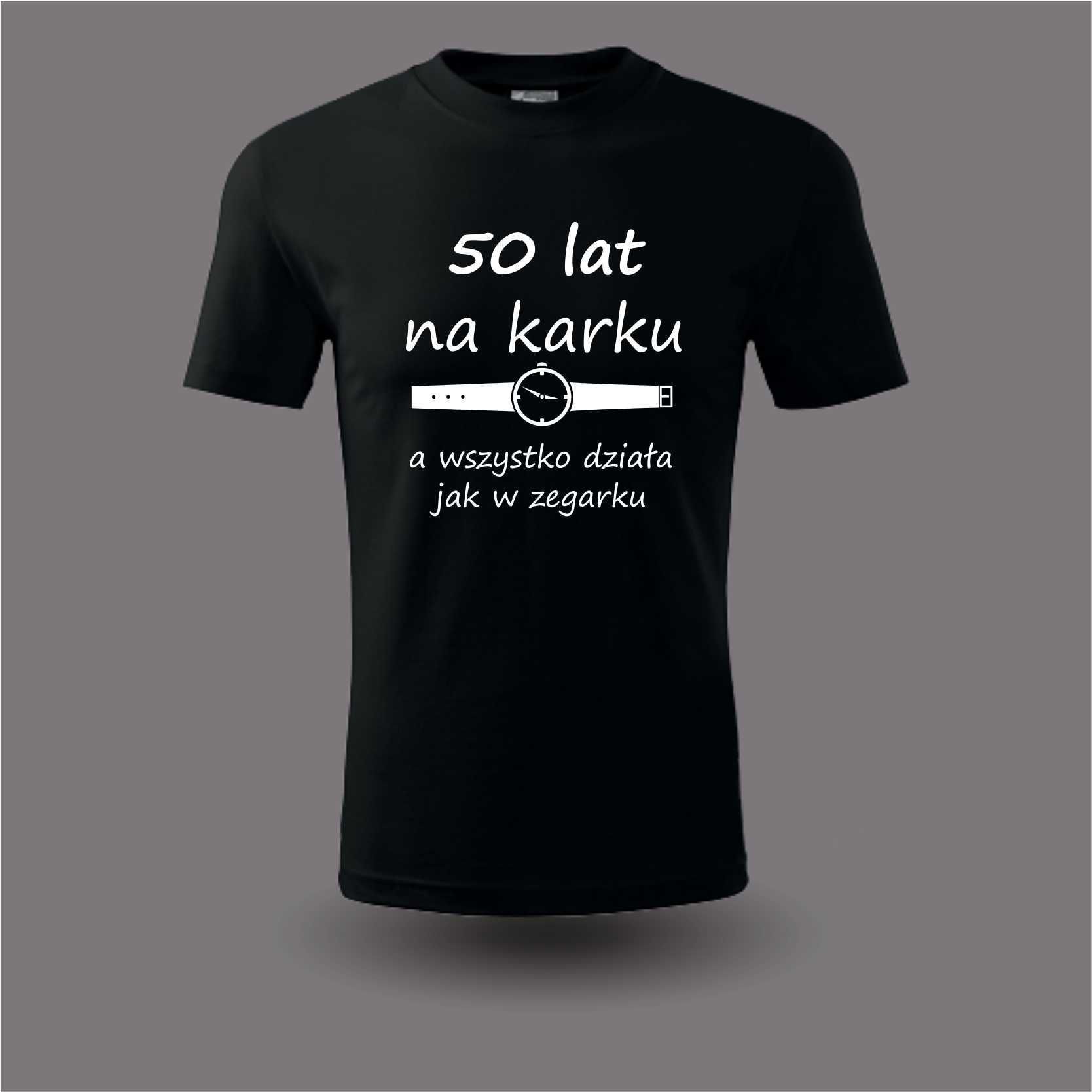 koszulka t-shirt 50 lat na karku prezent urodziny imieniny humor XL