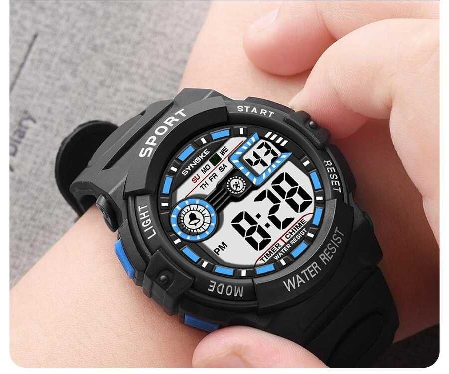 Sportowy zegarek elektroniczny dla dzieci chłopca wodoszczelny Synoke