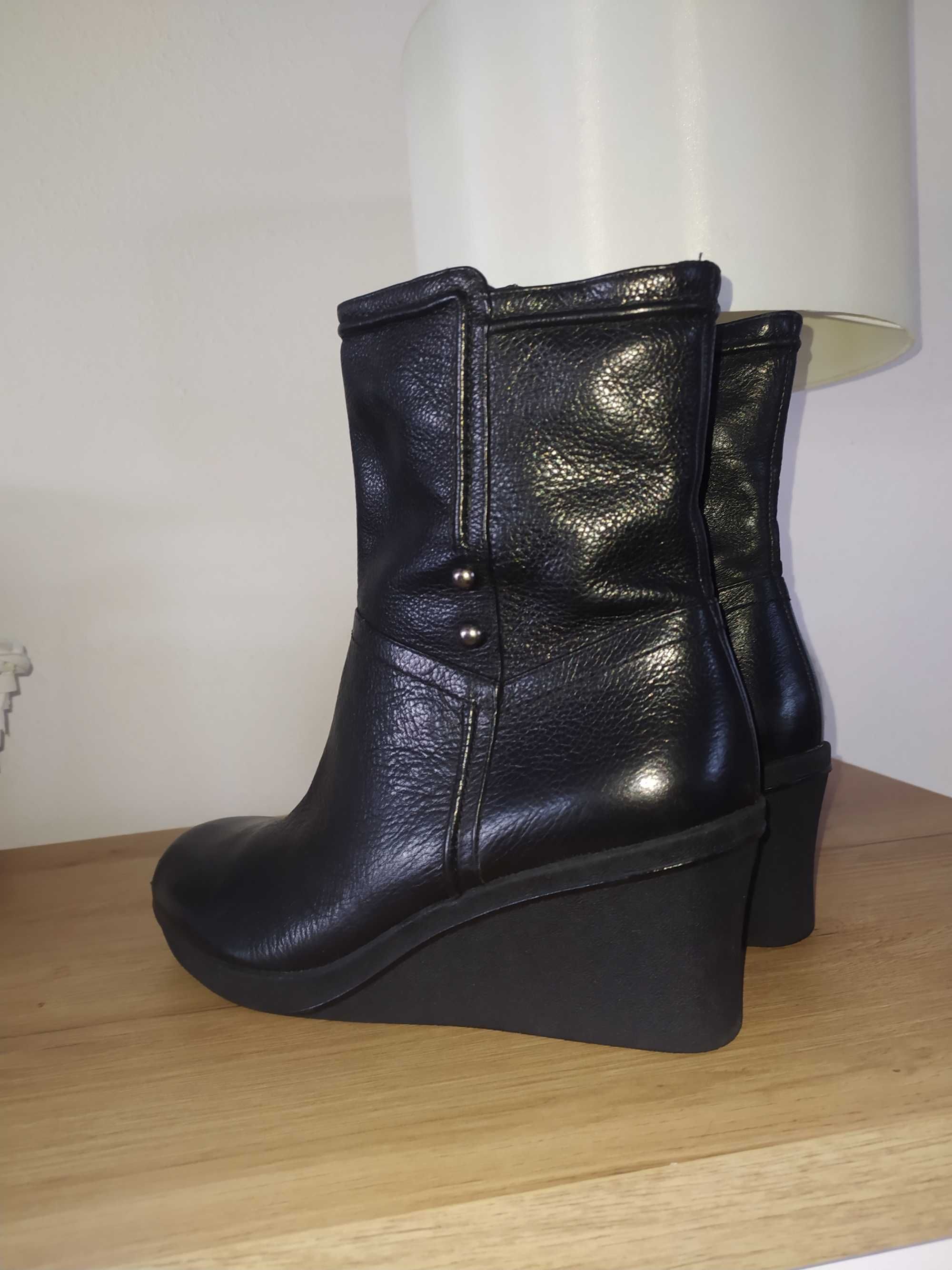 Skórzane botki r. 42 skora Nine West