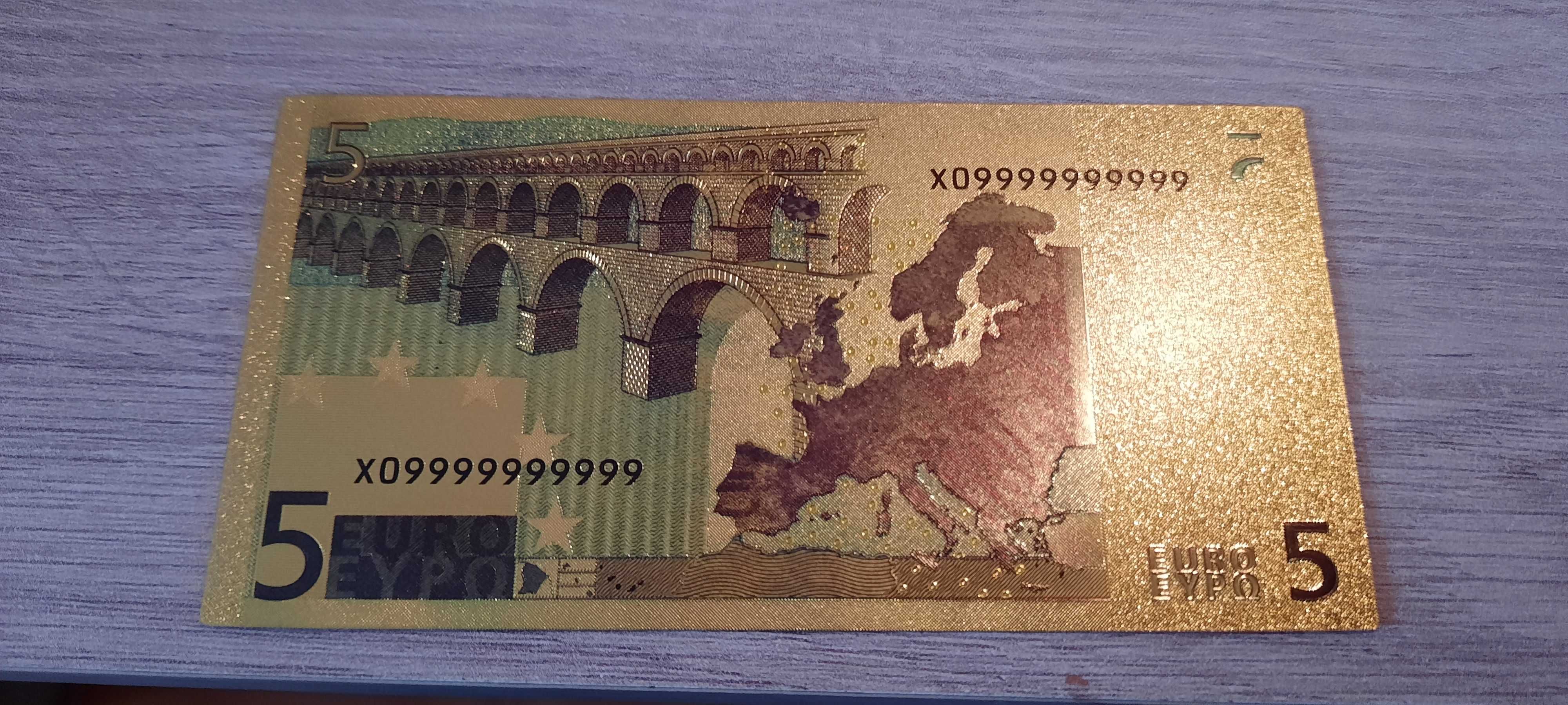 Nota 5 € dourada