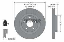 Textar przód Tarcza hamulcowa Jeep WRANGLER III