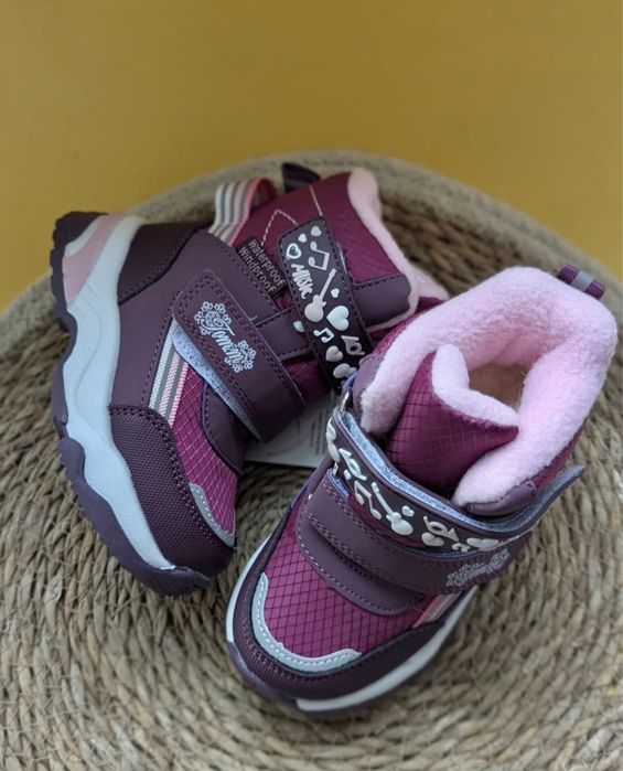 Зимние сапоги ботинки на девочку бордовые розовые 22 23 24 25 26 27