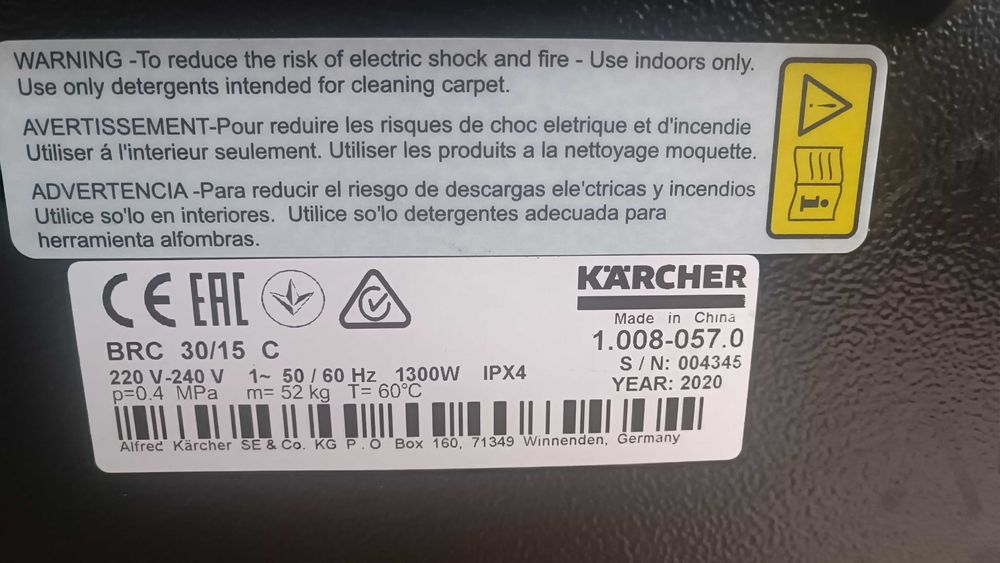 Kärcher BRC 30/15C – Automat do wykładzin i dywanów –2020– super stan!