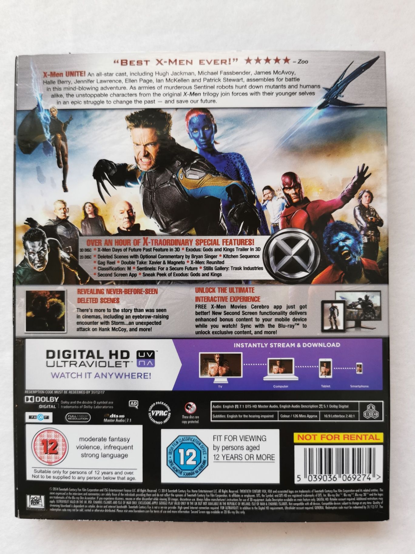 X-Men Days Of Future Past (X-Men Przeszłość Która Nadejdzie Blu-ray 3D