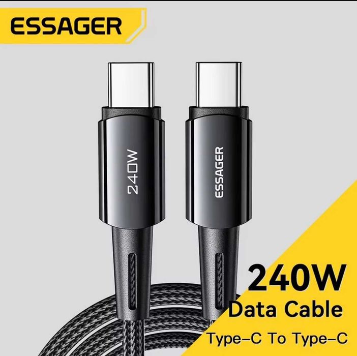 Essager кабель USB-TypeC TypeC-TypeC 120W 240W зарядное устройство 45W