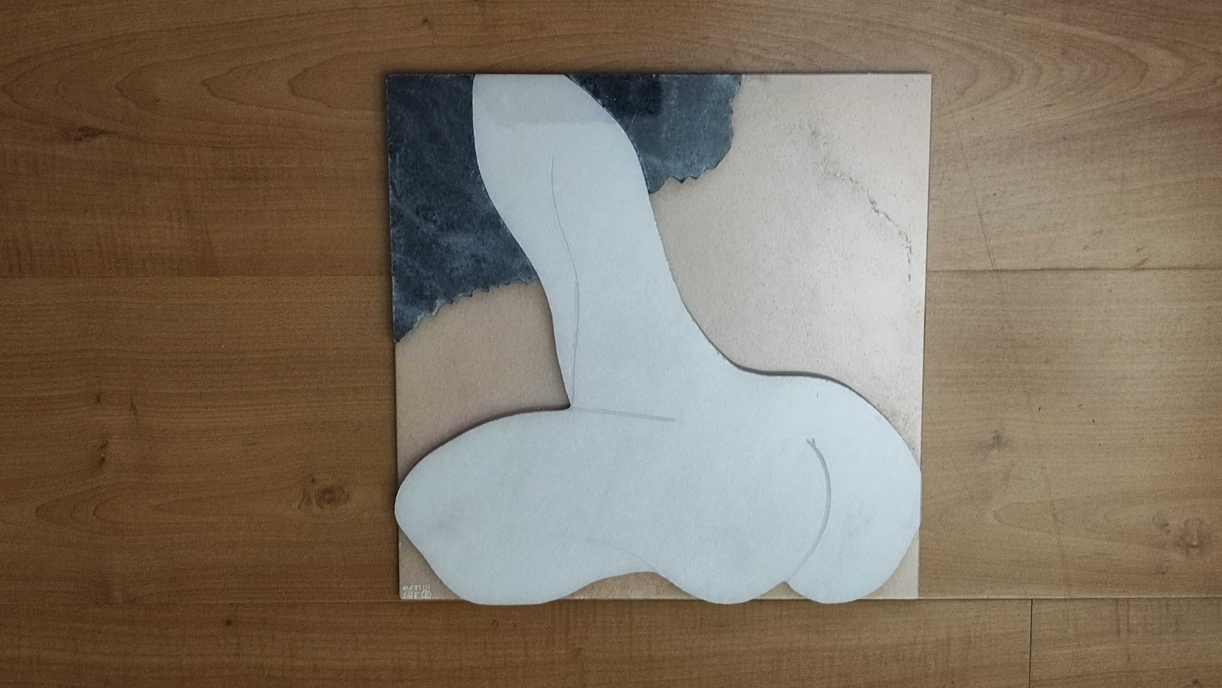 Cutileiro – Escultura em pedra, 30x30 cm, Mulher sentada de joelhos