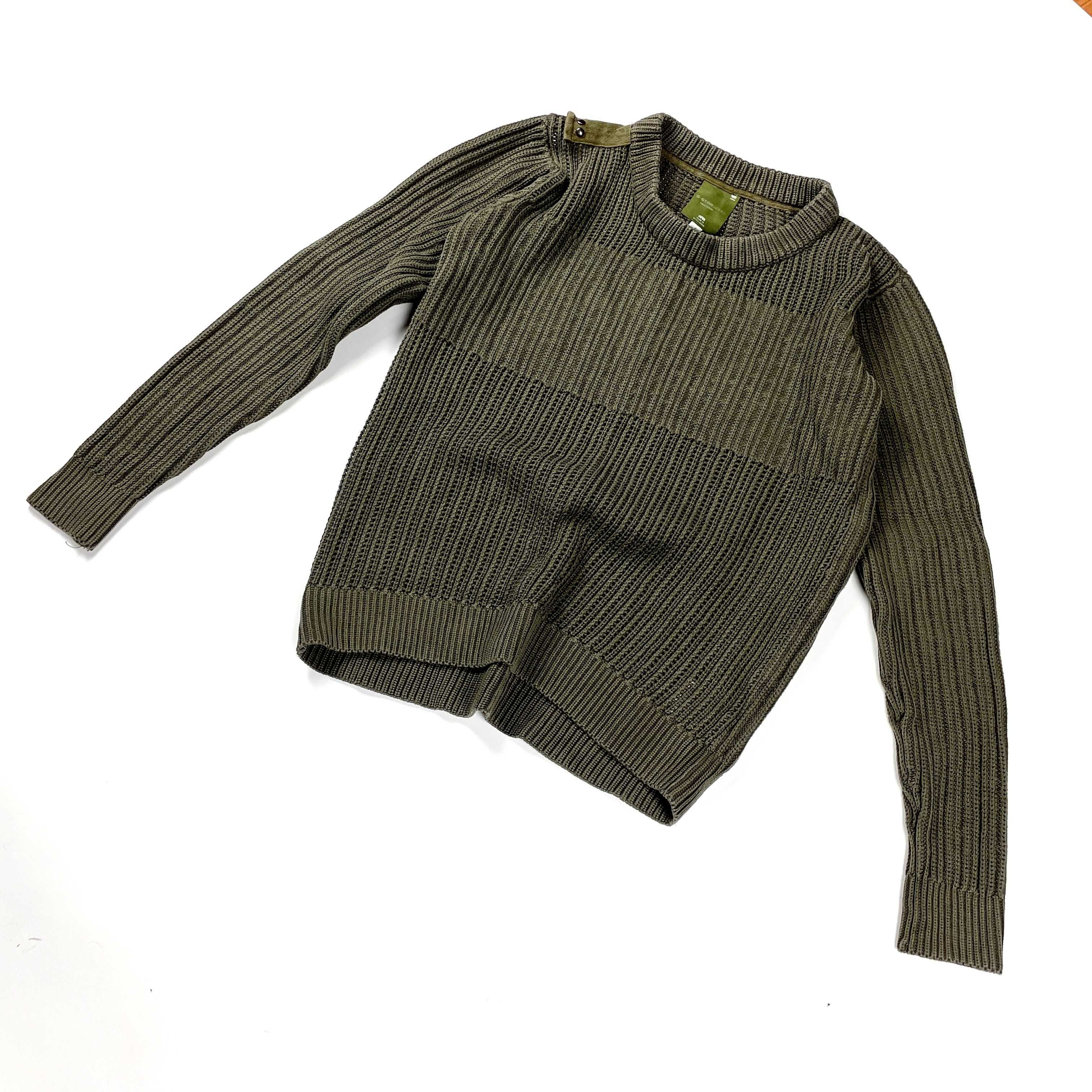 Vintage G-star Raw Denim sweter z dzianiny knit retro 90s y2k (S)