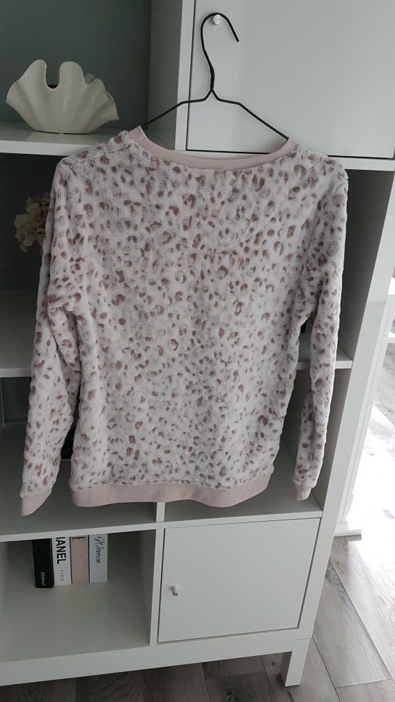 Bluza pluszowa primark s 36 beżowy/pudrowy róż