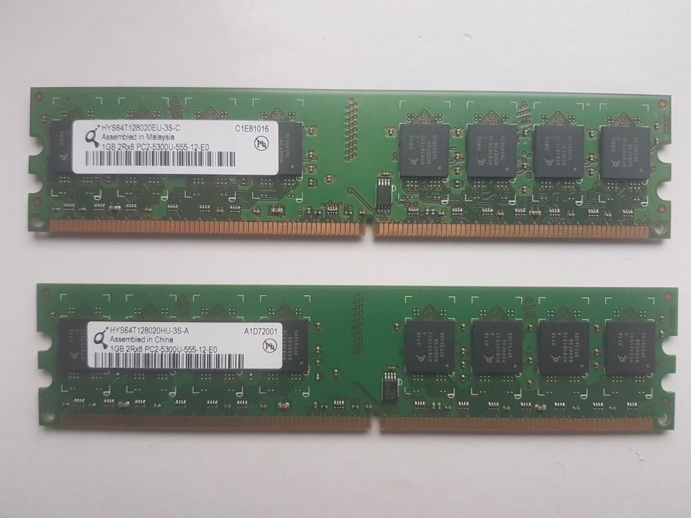 Pamięć Ram DDR2 1GB 2Rx8 PC2-5300U-555-12-E0 2szt.