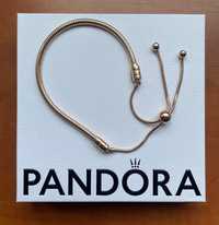 Ściągana bransoletka Pandora moments - różowe złoto