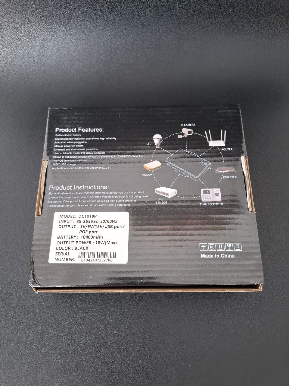 Безперебійник DC1018 UPS та Power Bank для роутерів 5В 9В 12В usb