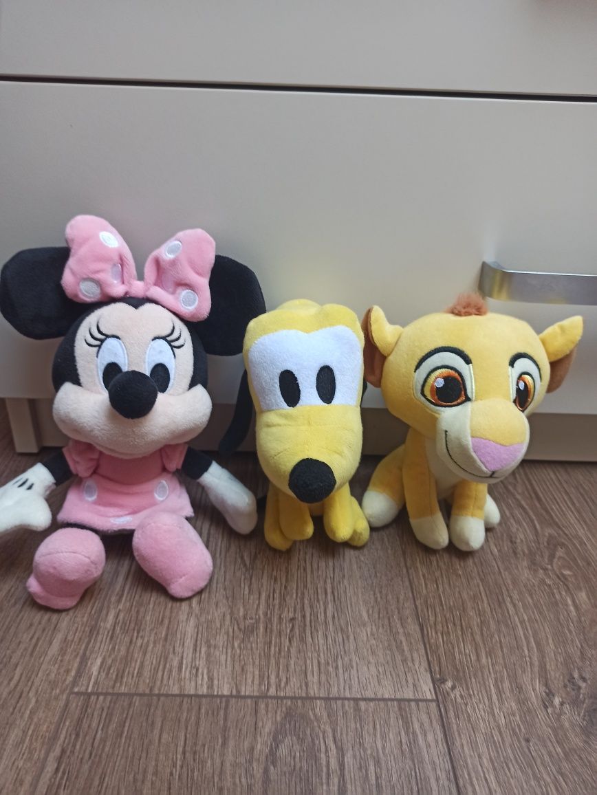 Maskotki Disney Myszka Miko, Simba, Pluto komplet nowe