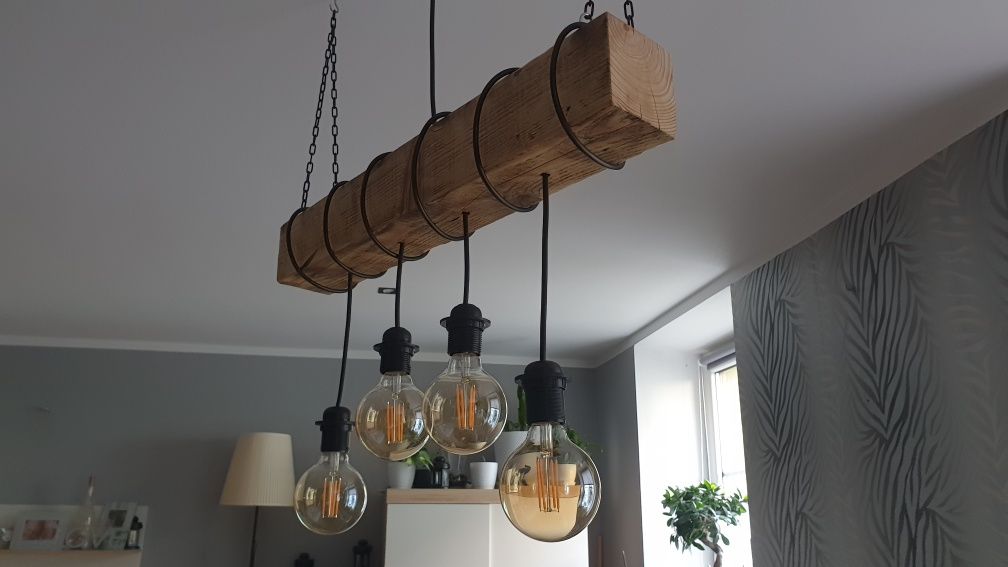 Lampa wisząca stara belka retro vintage rustykalna loft