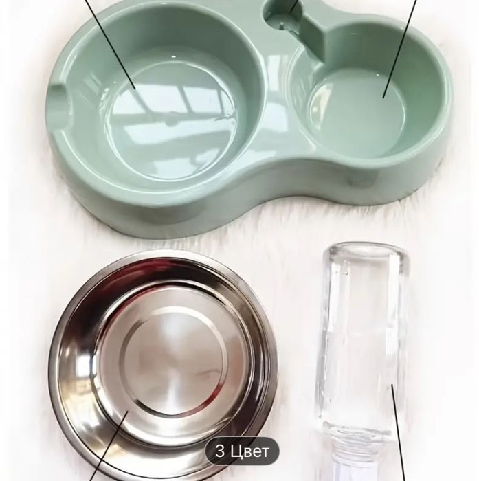 Миска тарелка для котов / собак поилка нержавеющая сталь