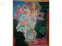 Quadro único tela original do pintor Malheiro flores explosão de cor