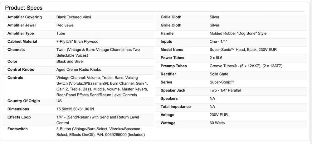 Fender Super-Sonic 60 Head