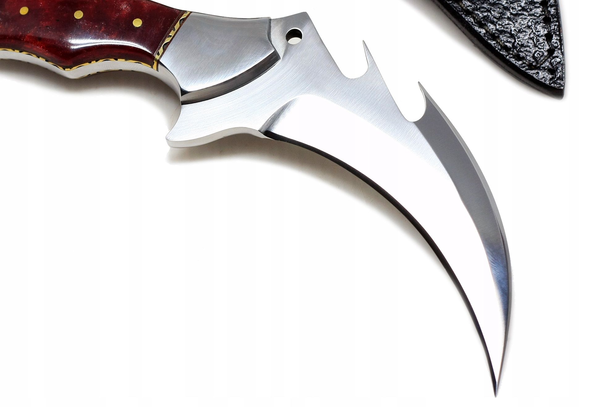 NÓŻ ręcznie wykonany karambit MYŚLIWSKI BUSHCRAFT żywica STAL Impact