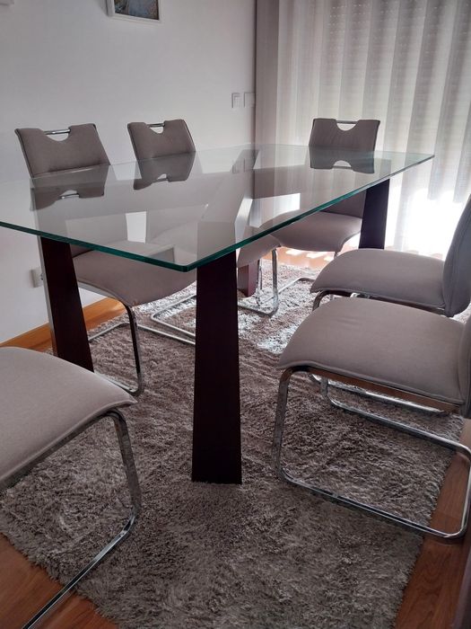 Mesa vidro para sala de jantar