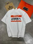 Футболка VETEMENTS Hello белая Оверсайз