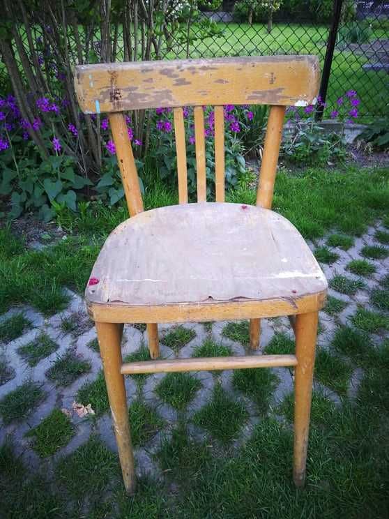 krzesło gięte retro stare drewniane thonet prl