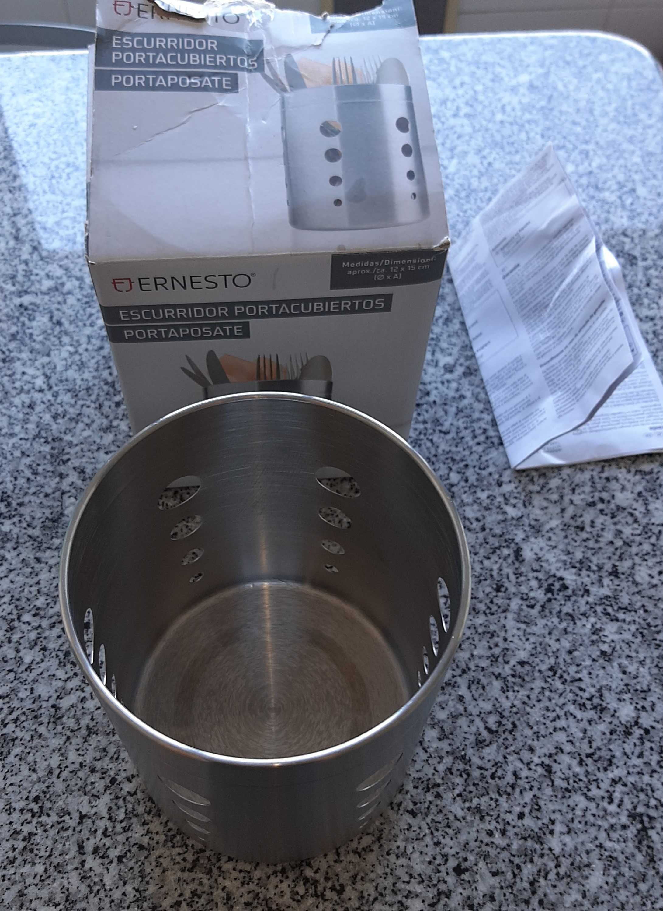 NOVO Porta Utensílios de Cozinha Aço Inox 15cm