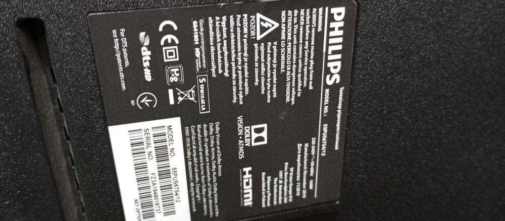 Philips 55PUS6754/12 uszkodzony