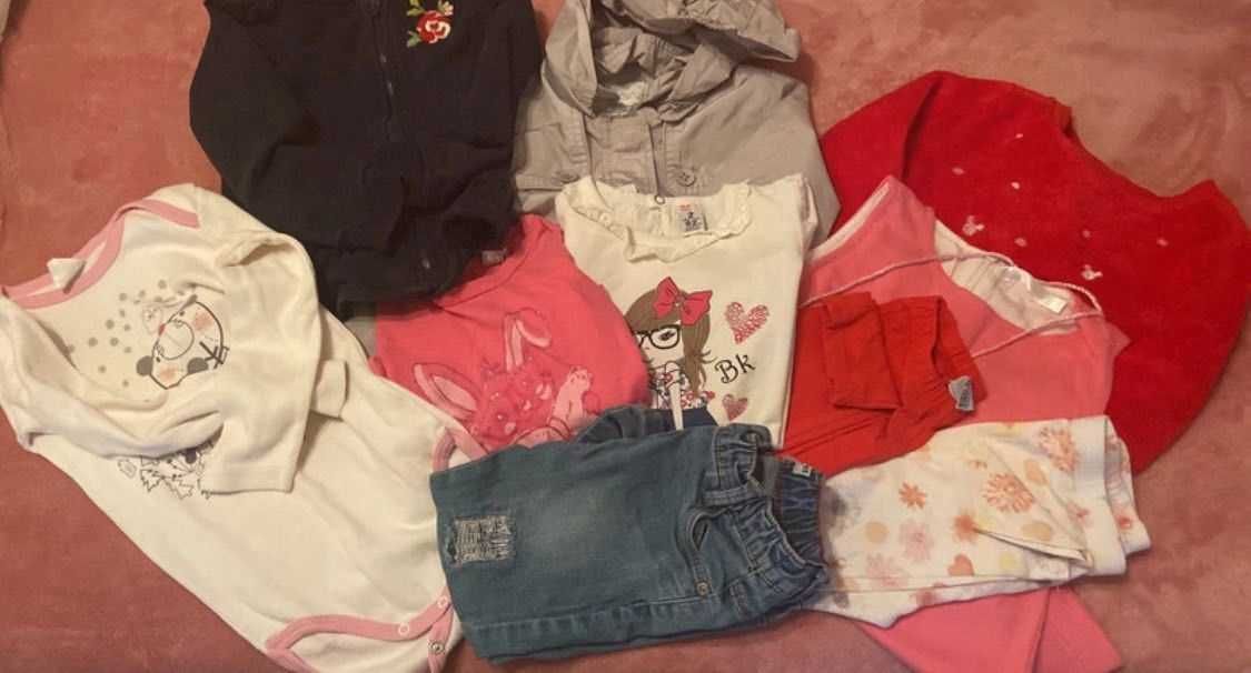 Peças de roupa menina ( 10, 13 peças) por tamanho muito bom estado.