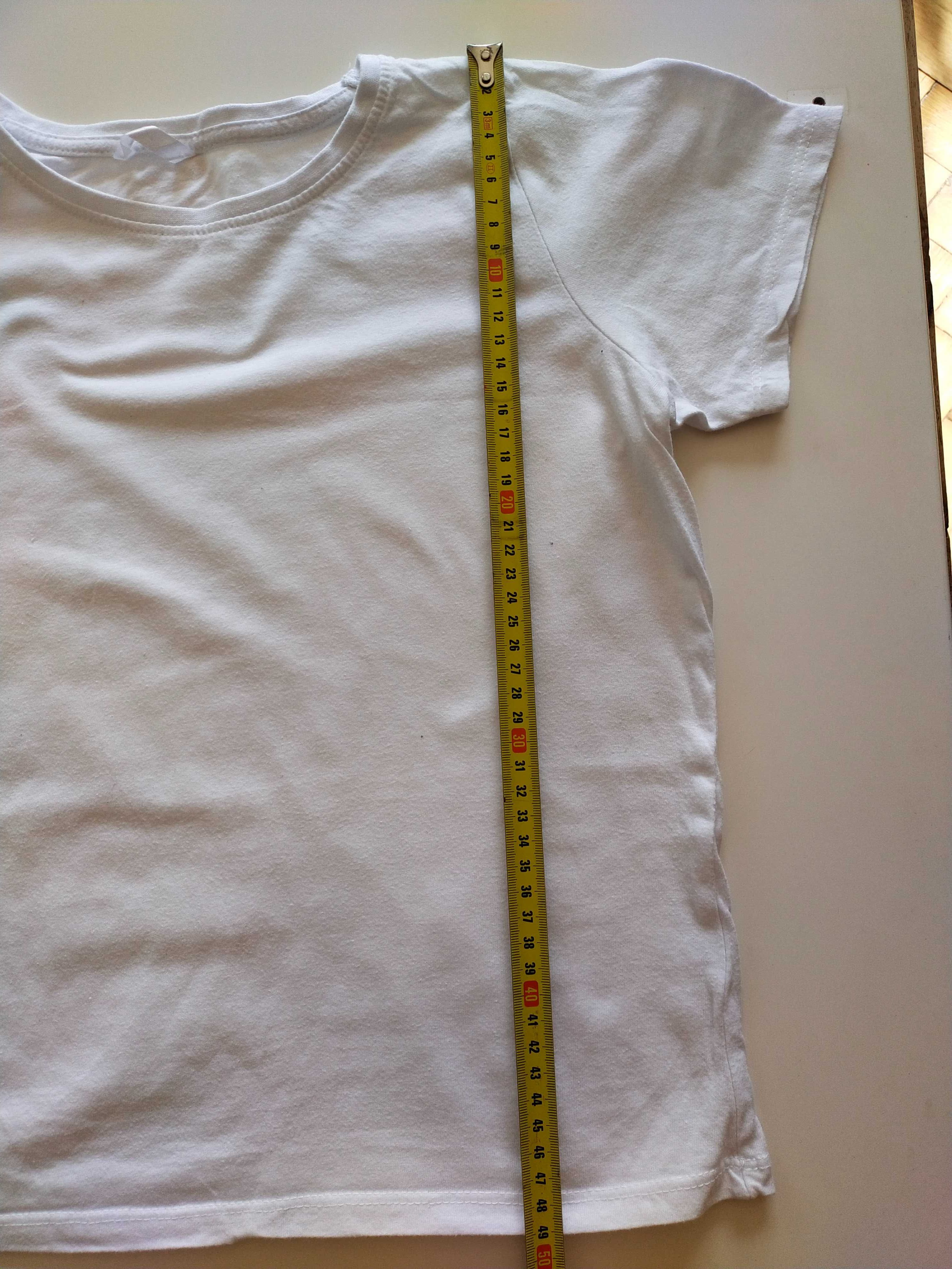 Koszulka chłopięca 134-140 biała bawełna