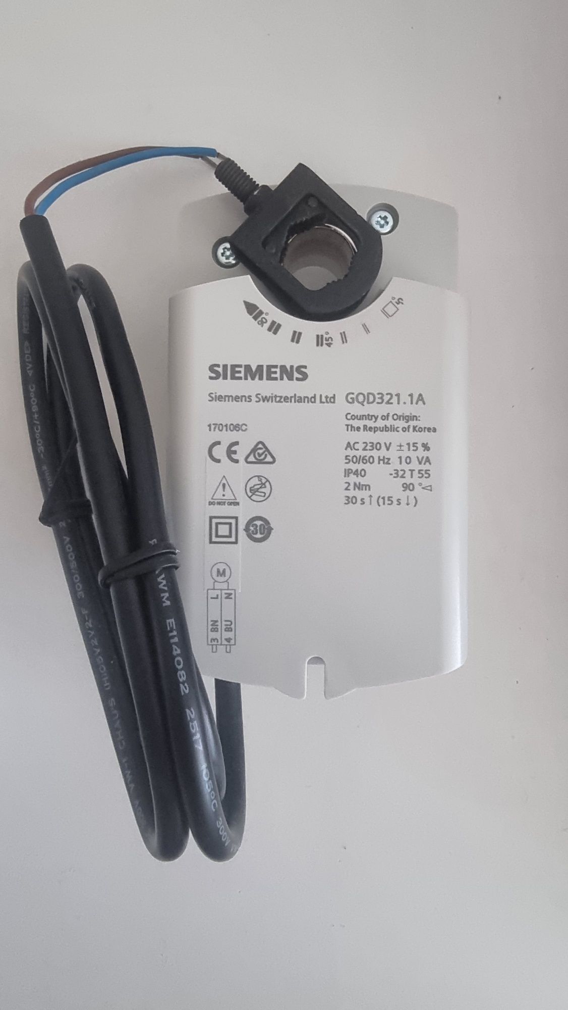 Siemens GQD321.1A (220 В) Привод із вбудованою поворотною пружиною для