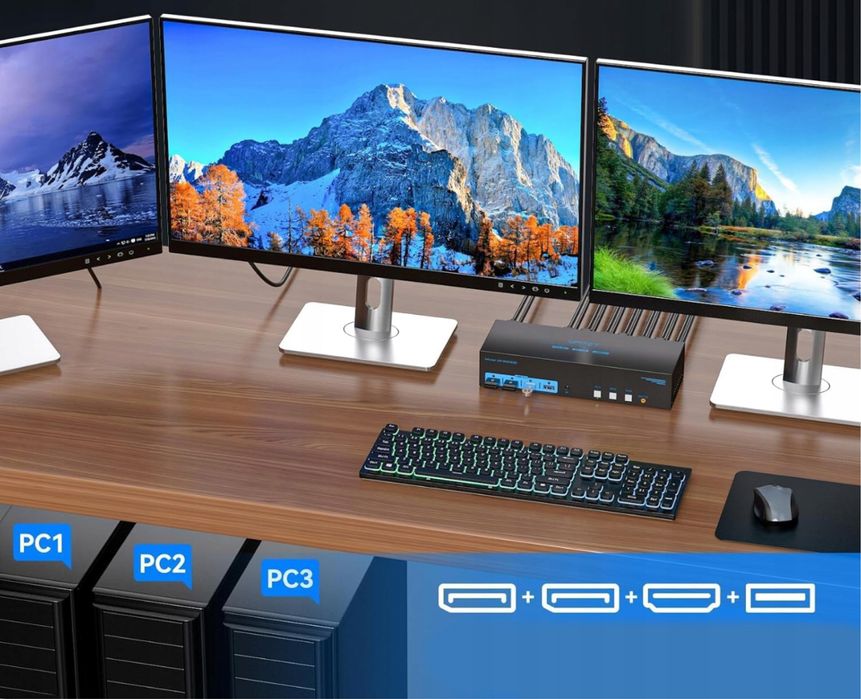 Przełącznik KVM AILVLVNG VP-SW332 8K60Hz 3xPC