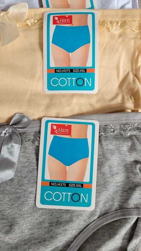 Cotton 4 pary majtek bawełnianych XXL